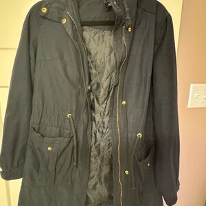 H&M Black Utility Jacket with Gold Hardware